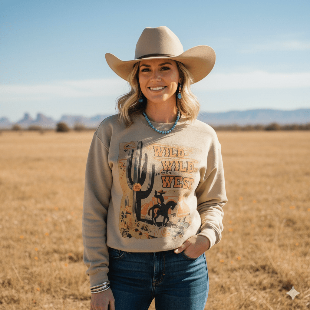 Wild Junkie Wild West Cactus Graphic Sweatshirt — main product shot