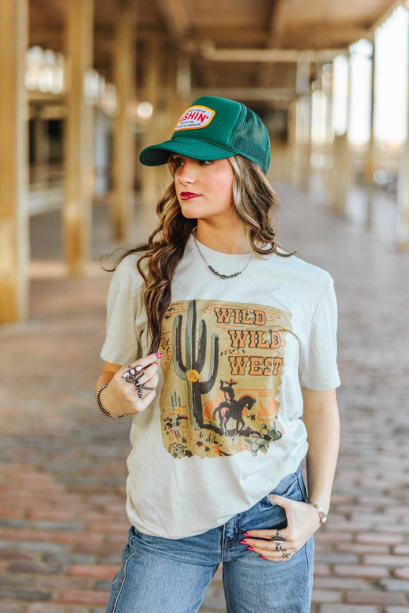 Wild Junkie Wild West Cactus Graphic Tee — side view