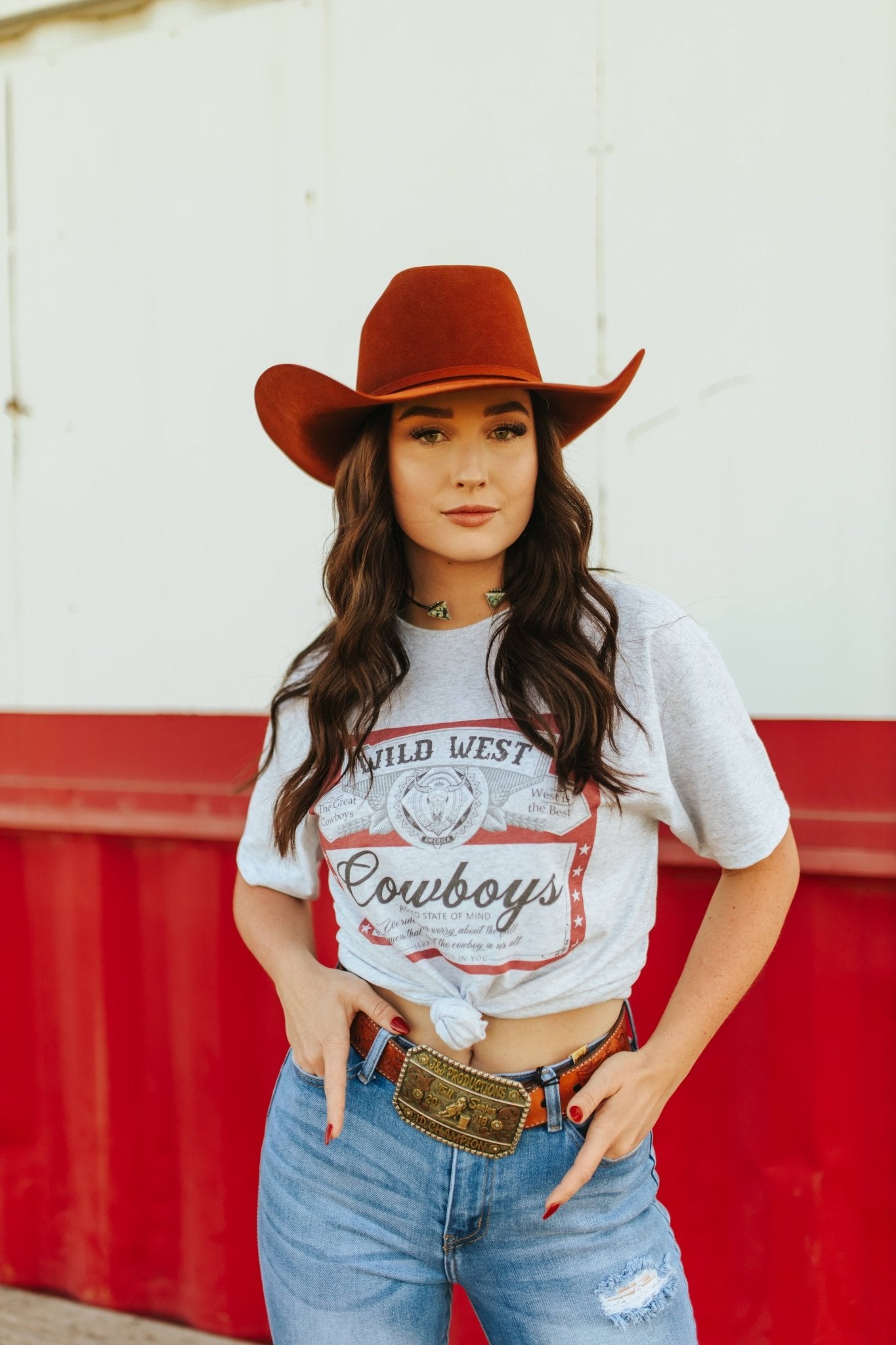 Wild Junkie Wild West Cowboys Western Beer Logo Graphic Tee — main product shot