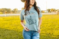 Wild Junkie Wild & West Raw Cut Hem and V-neck Graphic Tee — main product shot