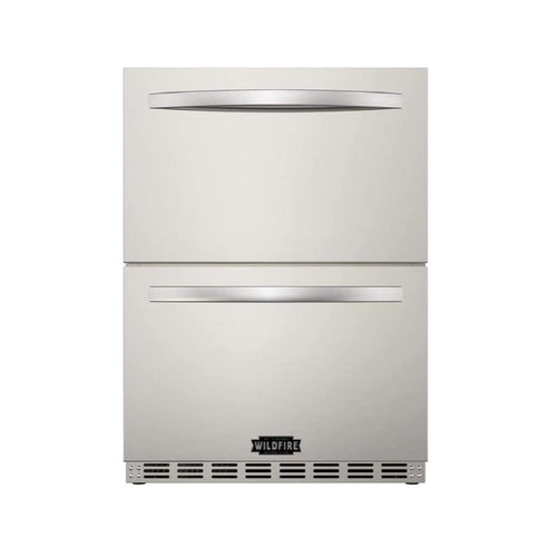 Wildfire Outdoor Living 24-Inch Dual Drawer Door Stainless Steel Outdoor Kitchen Fridge With 5.3 Cubic Feet Capacity [WFRDD24