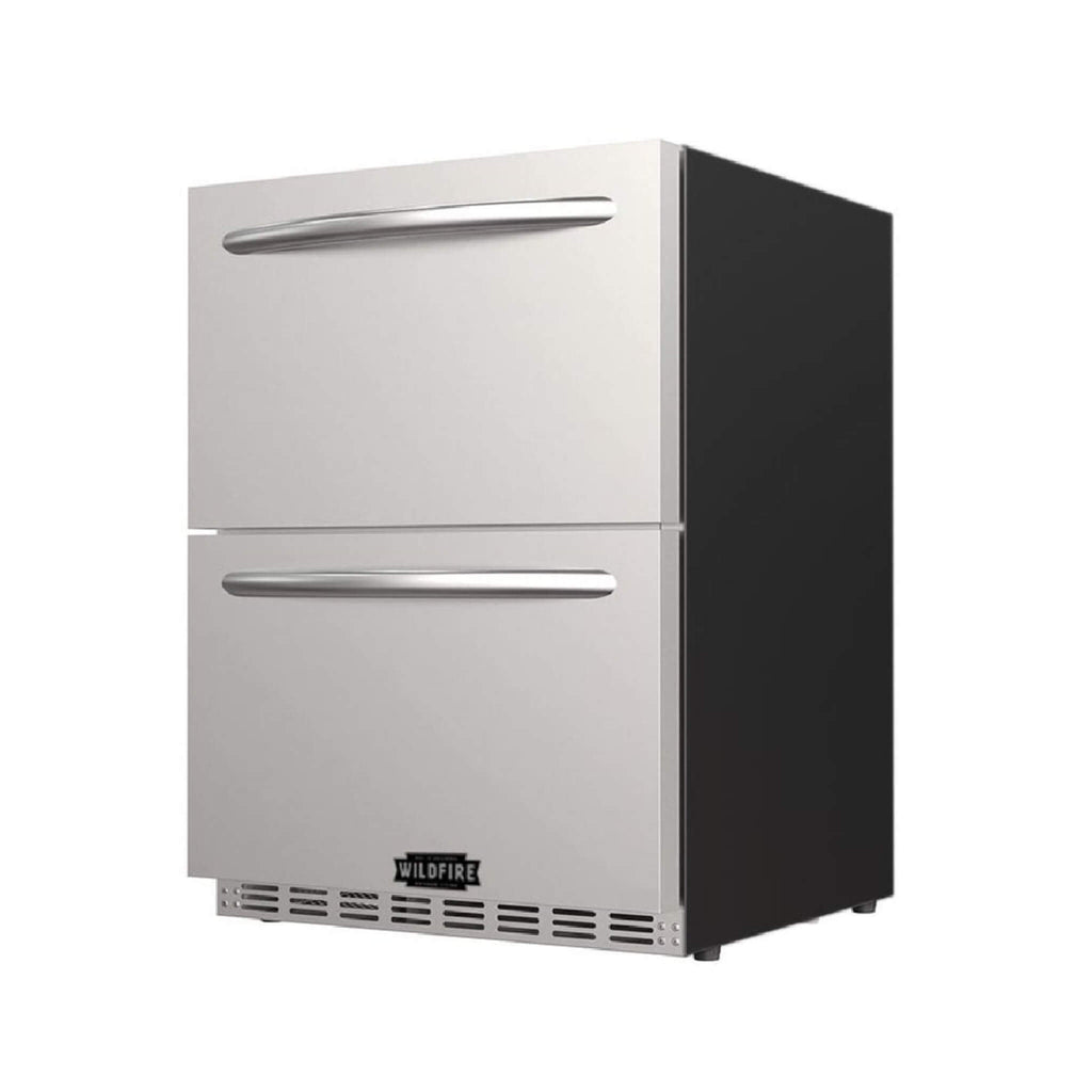 Wildfire Outdoor Living 24-Inch Dual Drawer Door Stainless Steel Outdoor Kitchen Fridge With 5.3 Cubic Feet Capacity [WFRDD24