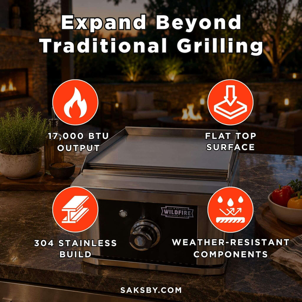 Wildfire Outdoor Living Ranch Pro 15-Inch Stainless Steel Side Griddle [WFSDGRD-BSS/SS] (SAK19684) – SAKSBY WHOLESALE, view 5