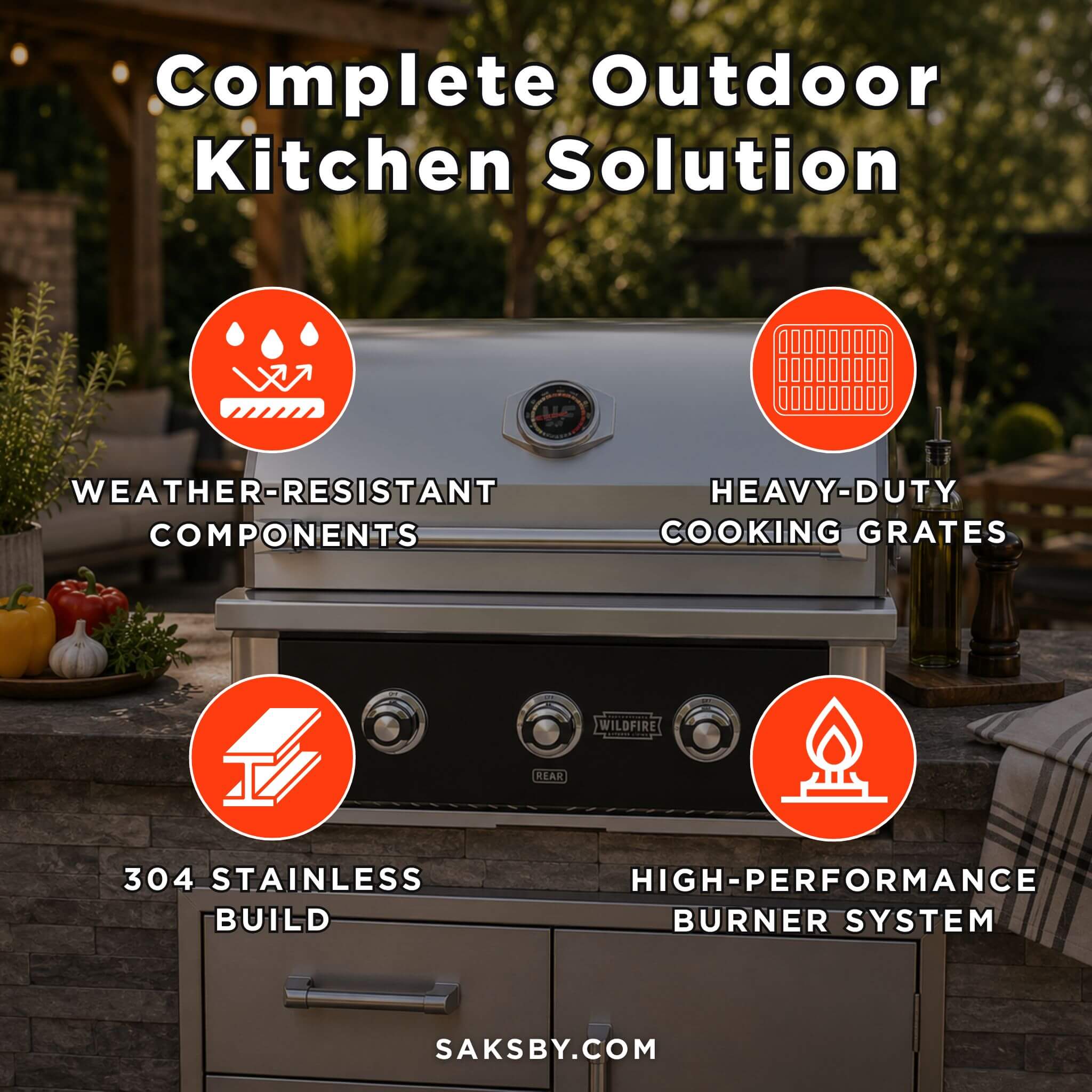 Wildfire Outdoor Living Ranch Pro 30-Inch 304 Stainless Steel Grill [WFPRO30G-BSS/SS] (SAK25374) – SAKSBY WHOLESALE, view 4