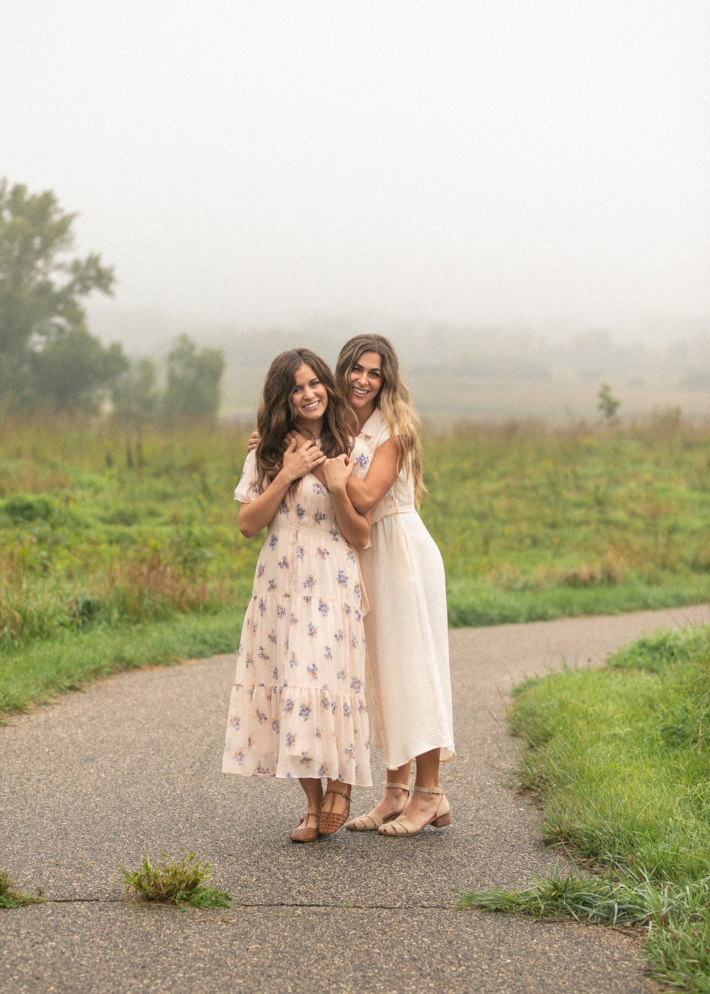 Inherit Co. Willow Blush Pink Cotton Gauze Midi Dress — lifestyle context