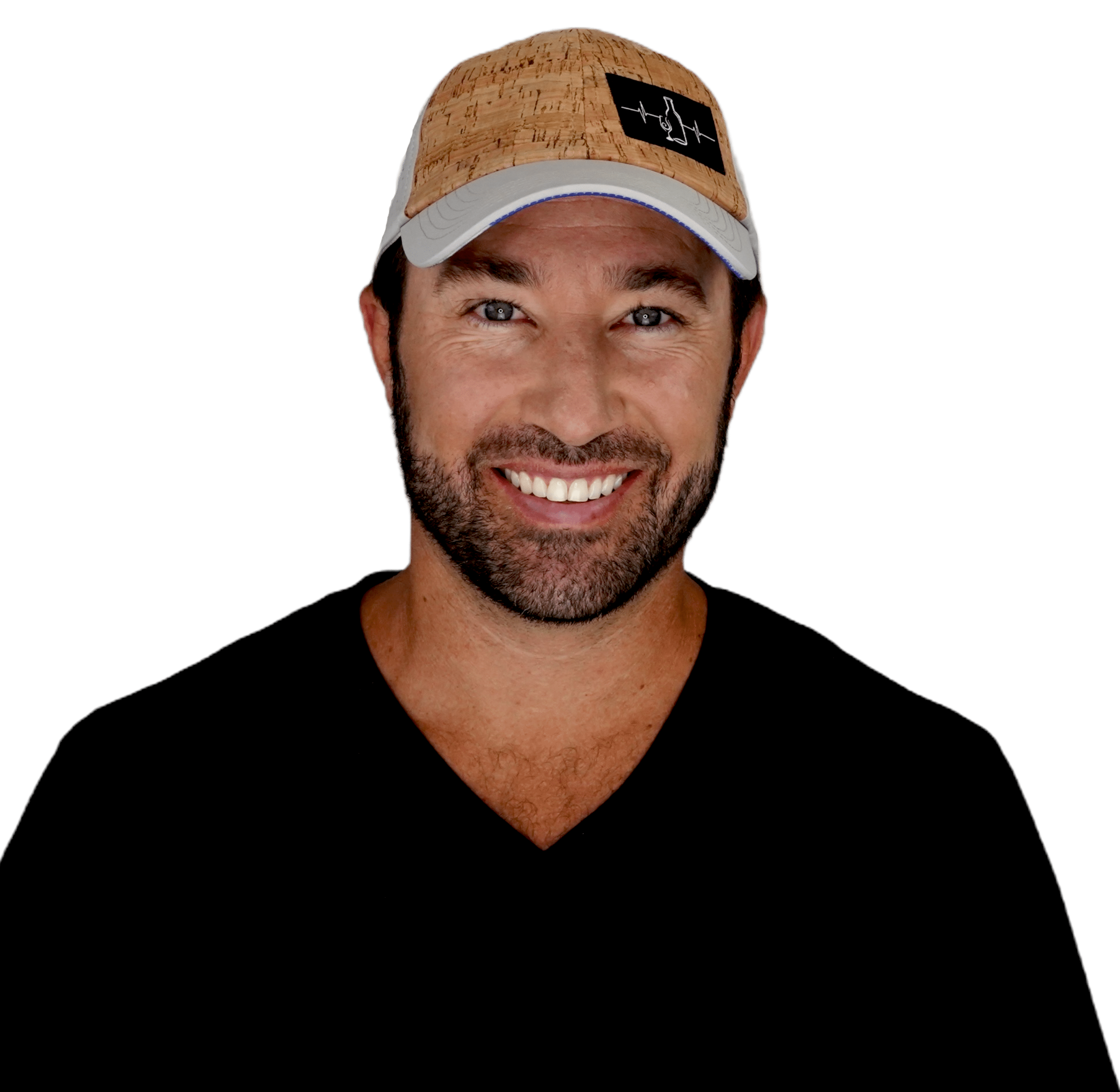 The Heartbeat Brand Wine Hat - Dad Hat - Cork - Gray - Laser Mesh — detail close-up