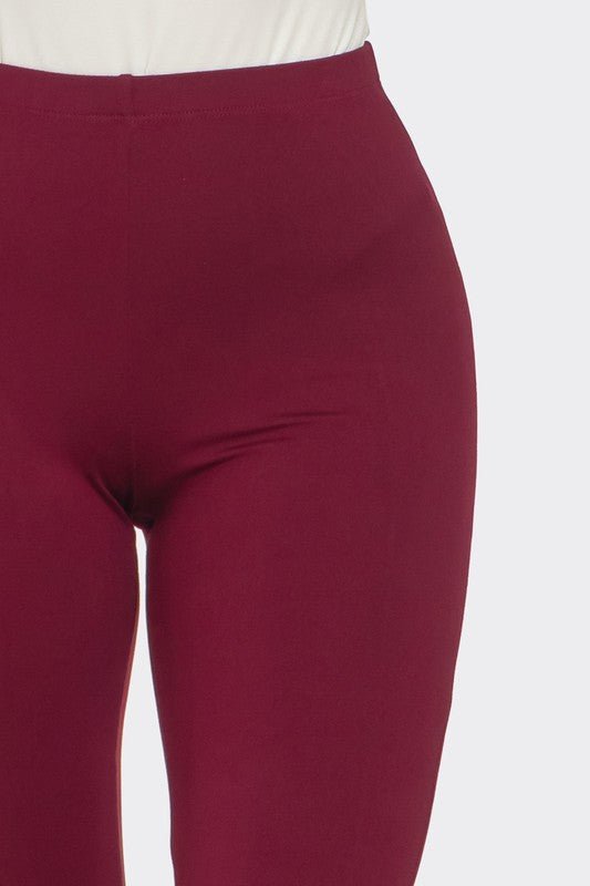 Wine Solid Flared Long Pants