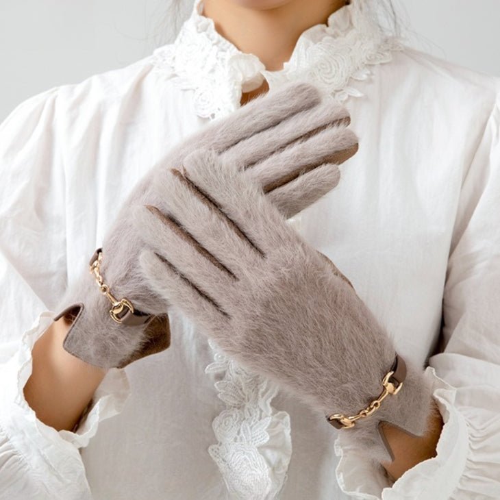 Mariam's Collection Winter Everyday Versatile Plush Warm Gloves (MAC309) — lifestyle worn / used context