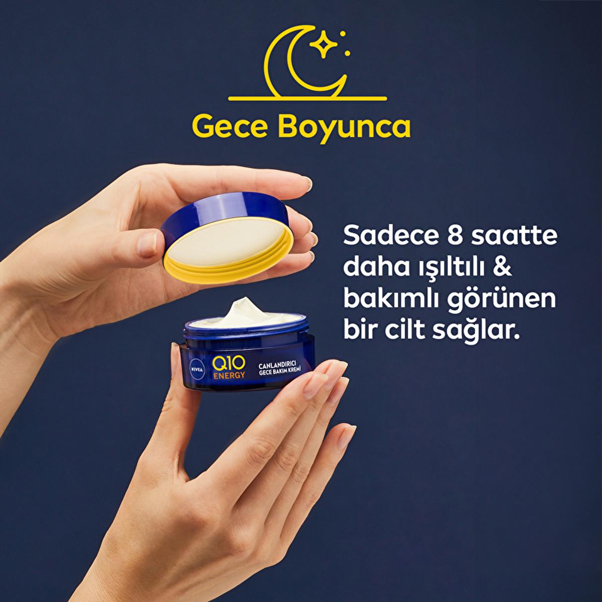 Nivea Q10 Energy Night Cream with Vitamin C - Anti-Aging, Moisturizing Night Care for All Skin Types