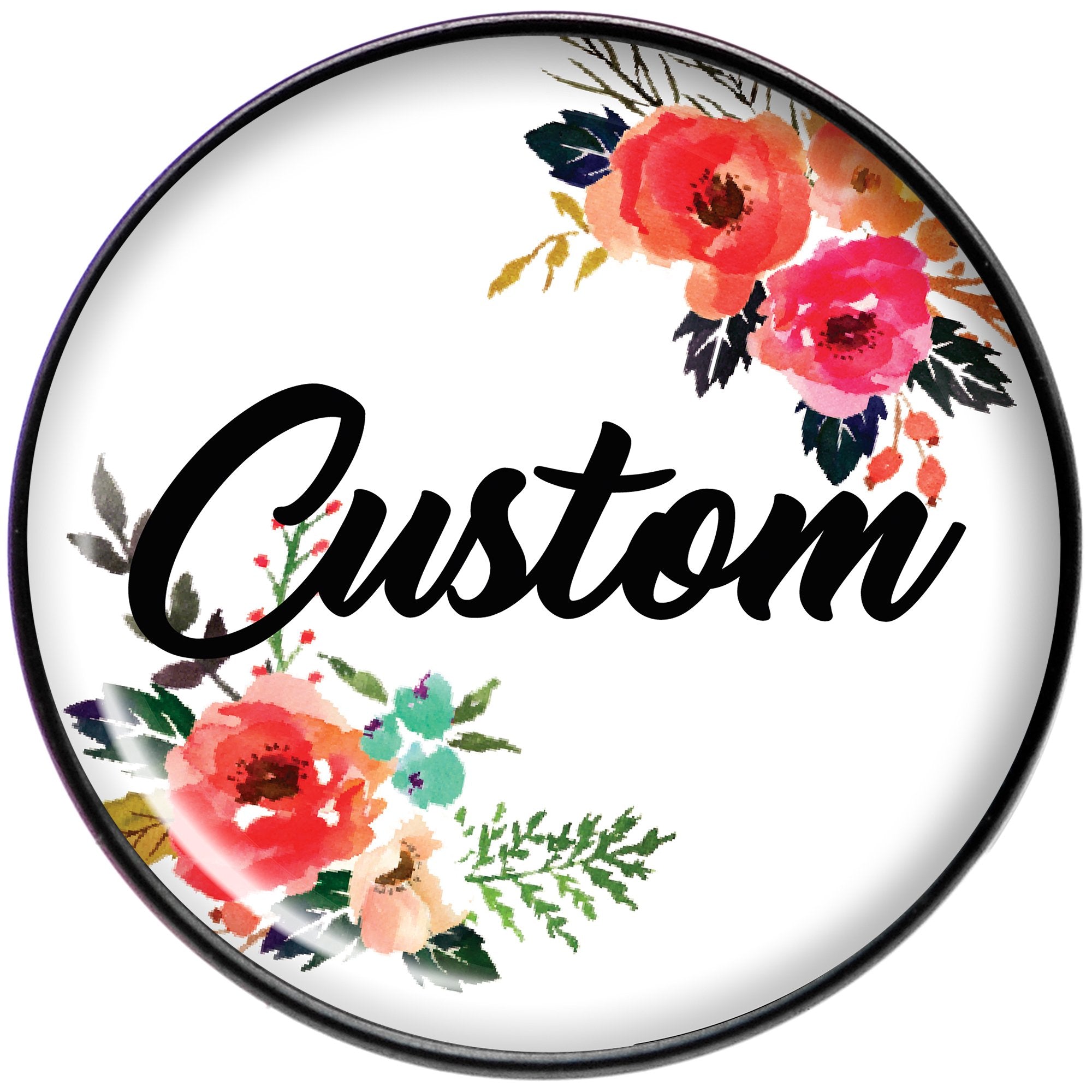 BodyCandy Custom Floral Personalized Name Black Barbell Tongue Ring — Black detail