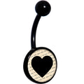 BodyCandy Love Letter Black Heart Black Belly Ring — main product shot