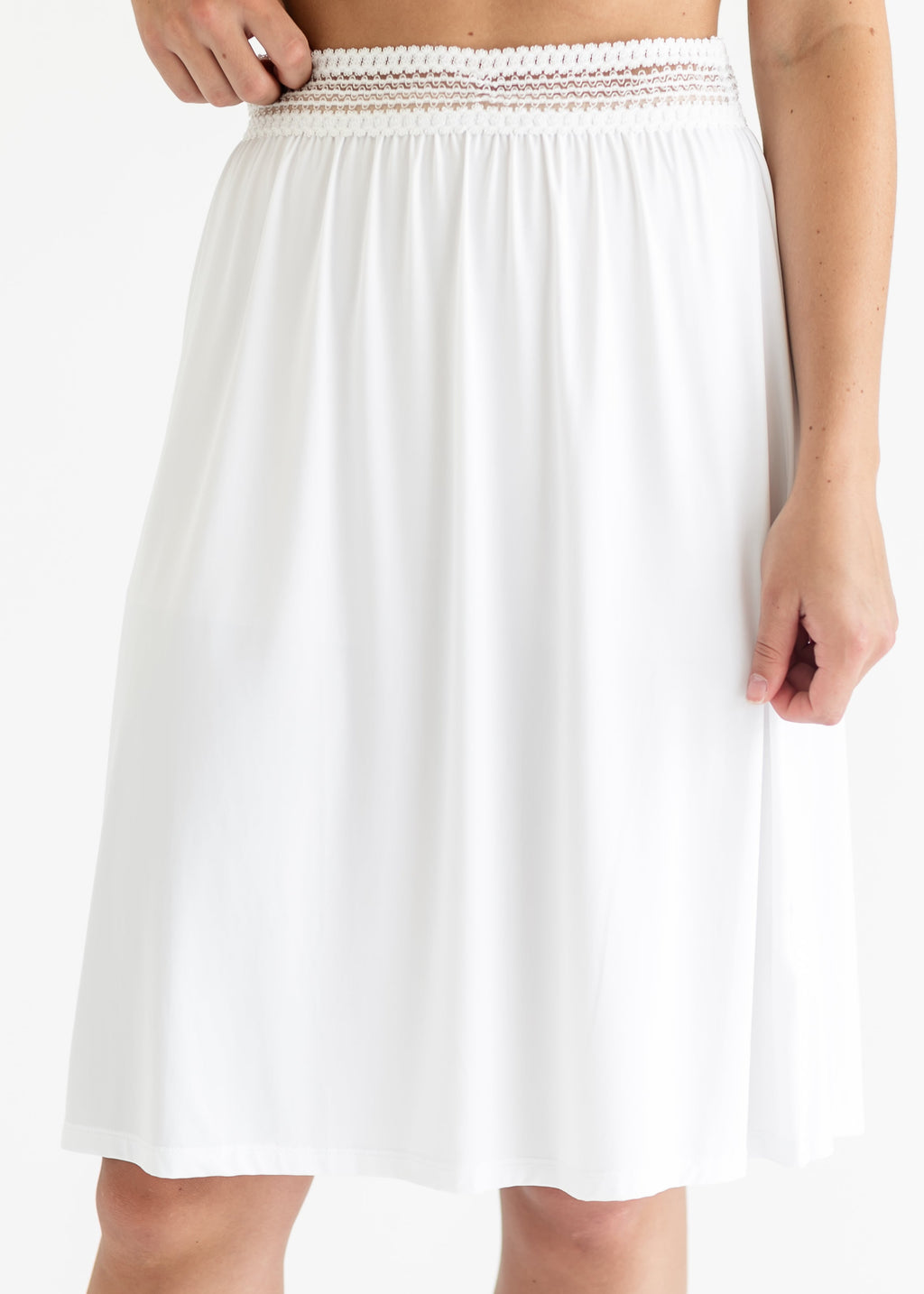 Inherit Co. Women's White Half Slip — detail close-up