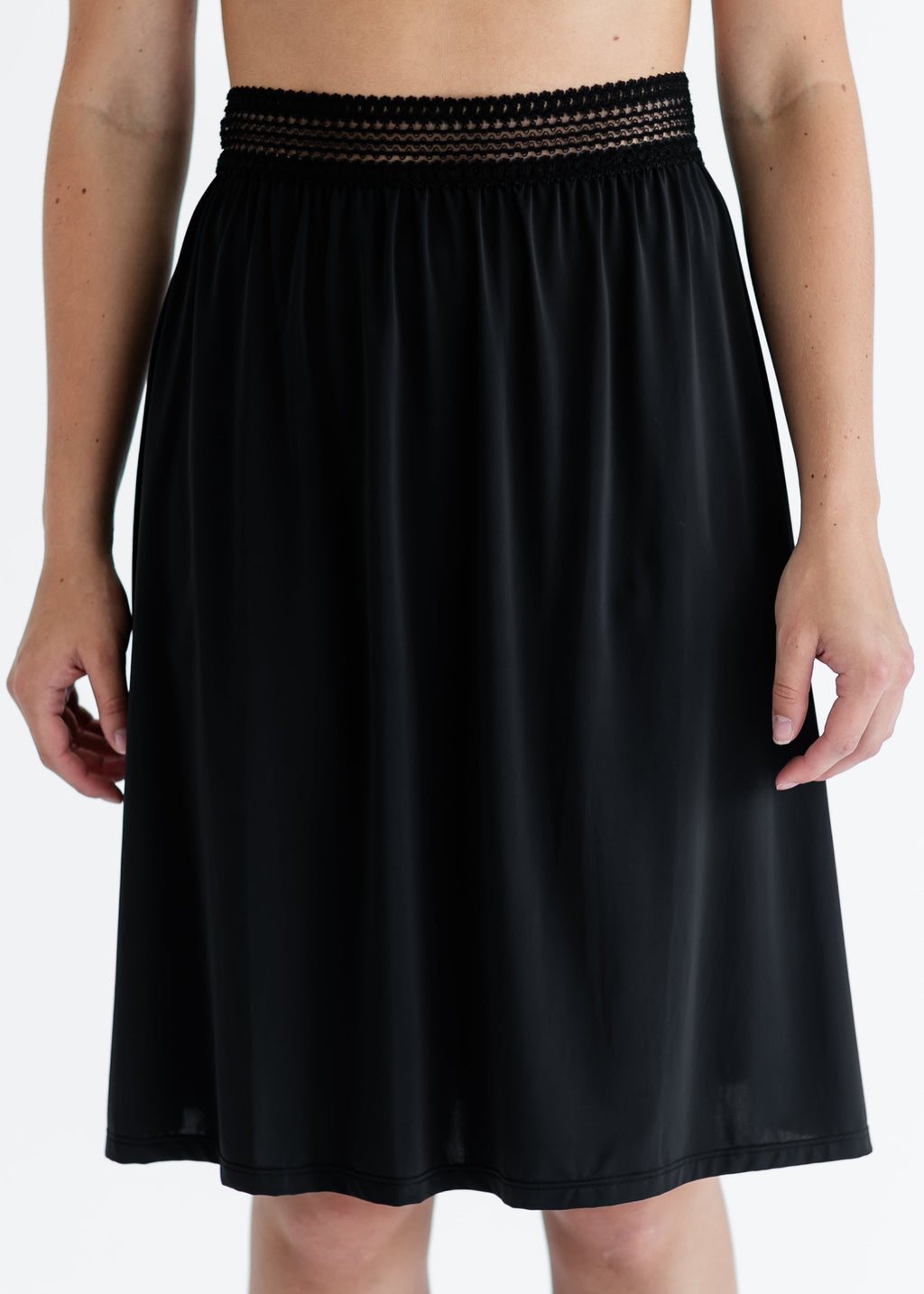 Inherit Co. Women's Black Half Slip — detail close-up