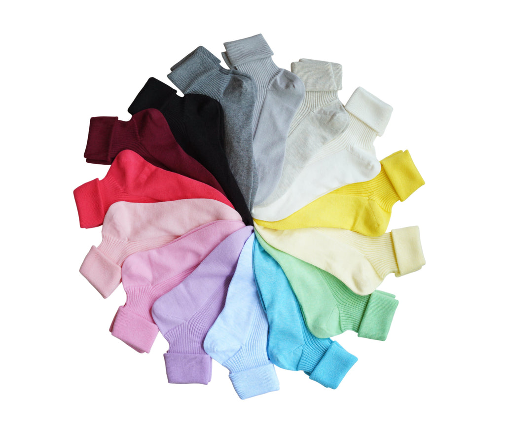 tittimitti tittimitti® 100% Organic Combed Cotton Luxury Women's Socks 3-Pack. Made in Italy. — back view