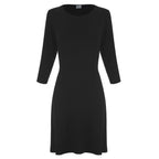 Spun Bamboo Women's A-Line Bamboo Viscose Dress in Black — side view