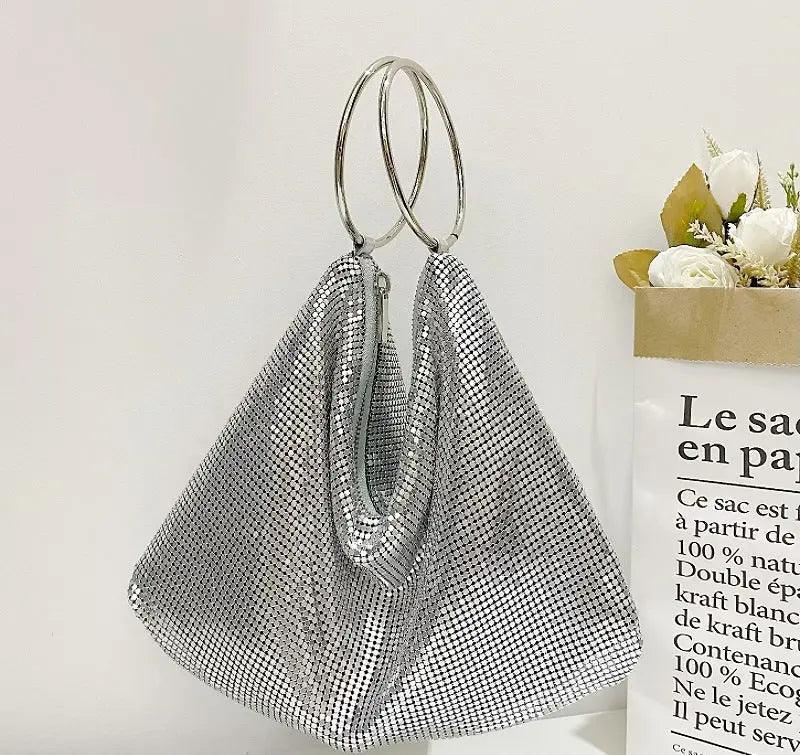 Mariam's Collection MAC025 Women's Aluminum Sequin Evening Clutch Hand Bag Purse — main product shot