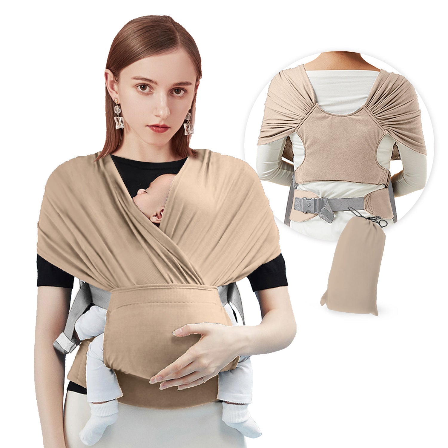 Women's Baby Carrier Sling Four Seasons Light Hemp Gray
