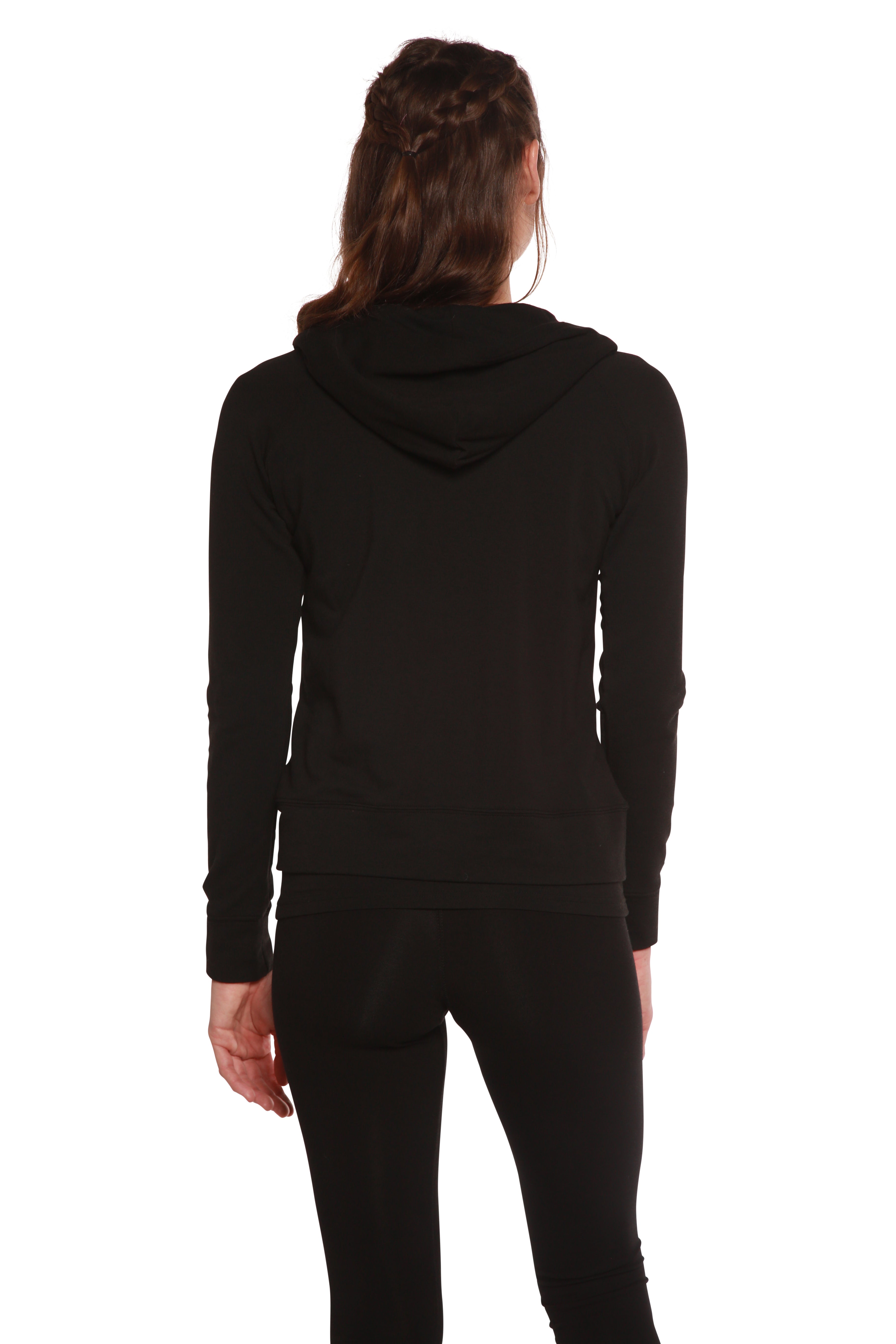 Spun Bamboo Women's Bamboo French Terry Zip Hooded Sweatshirt — alternative angle