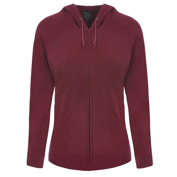 Spun Bamboo Women's Bamboo French Terry Zip Hooded Sweatshirt — comparison shot