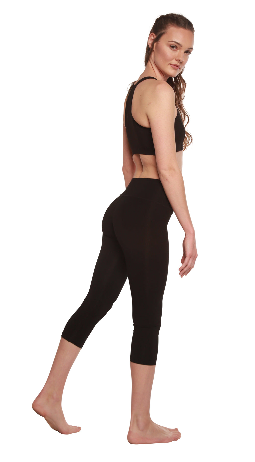 Spun Bamboo Women's Bamboo Viscose/Cotton Capri Style Leggings — lifestyle context