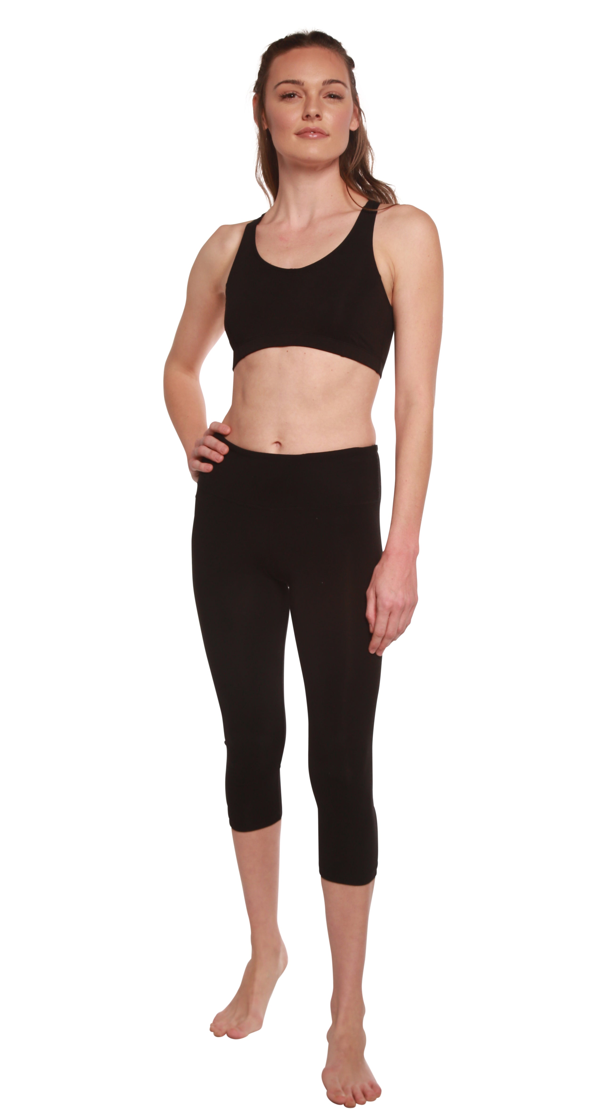 Spun Bamboo Women's Bamboo Viscose/Cotton Capri Style Leggings — side view
