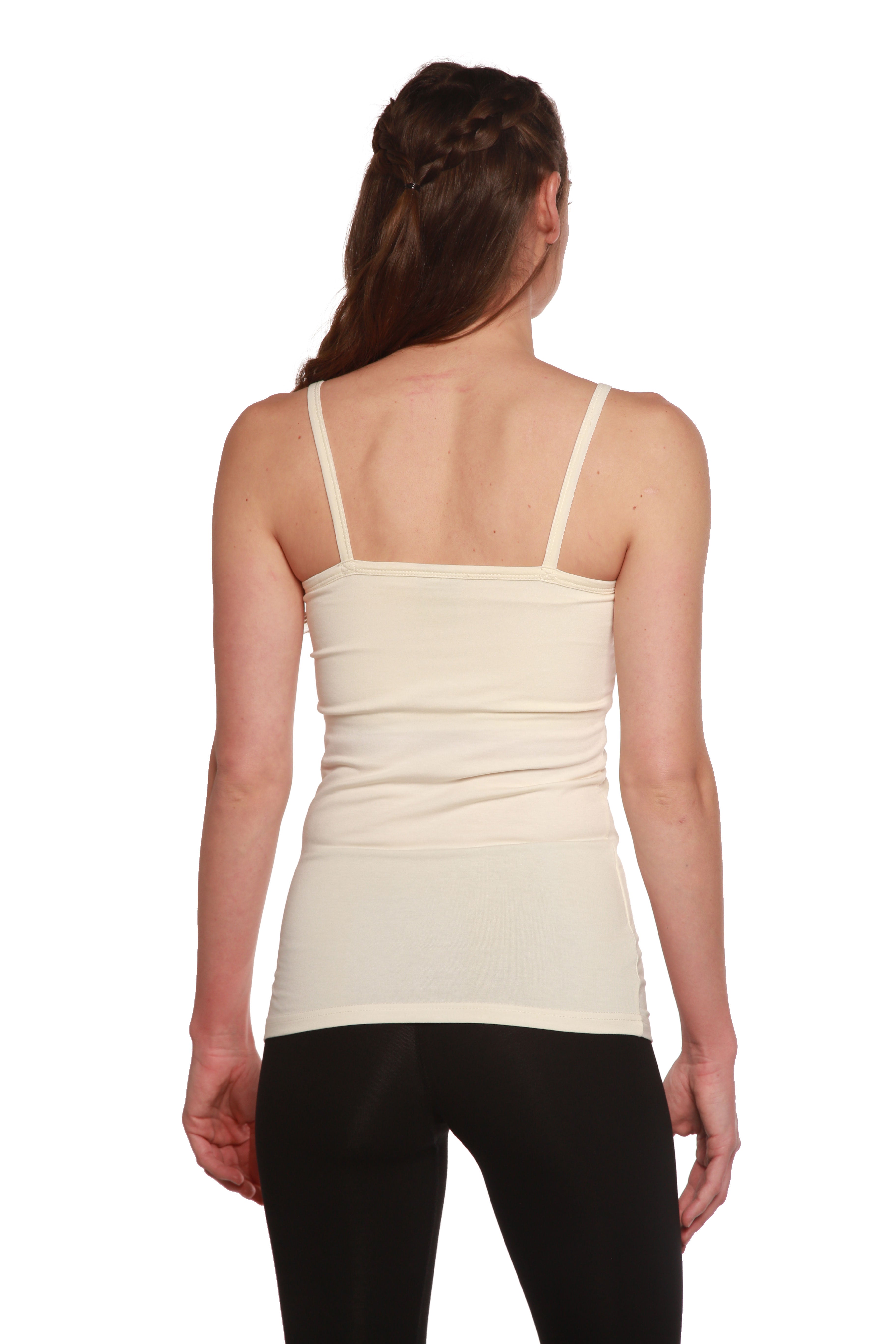 Spun Bamboo Clearance Women's Bamboo/Cotton Camisole with Shelf Bra — back view