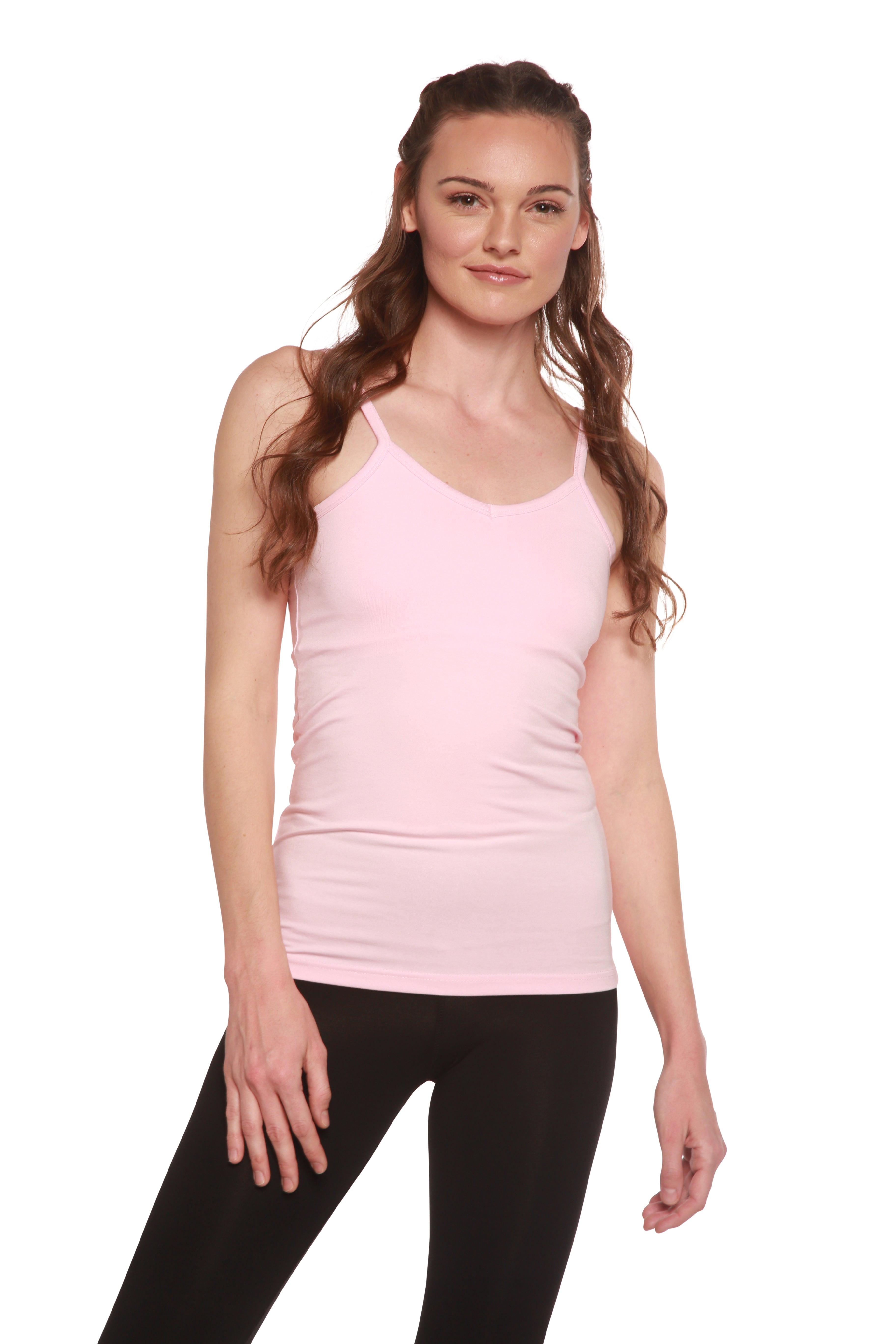 Spun Bamboo Clearance Women's Bamboo/Cotton Camisole with Shelf Bra — size reference