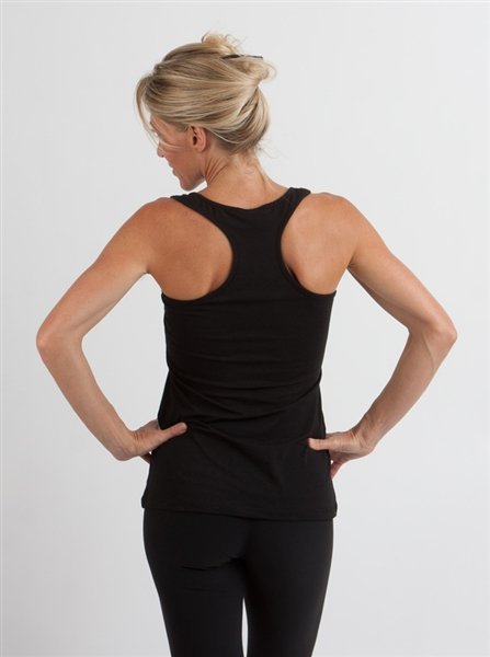 Spun Bamboo Clearance Women's Bamboo/Cotton Racer Back Tank Top — detail close-up