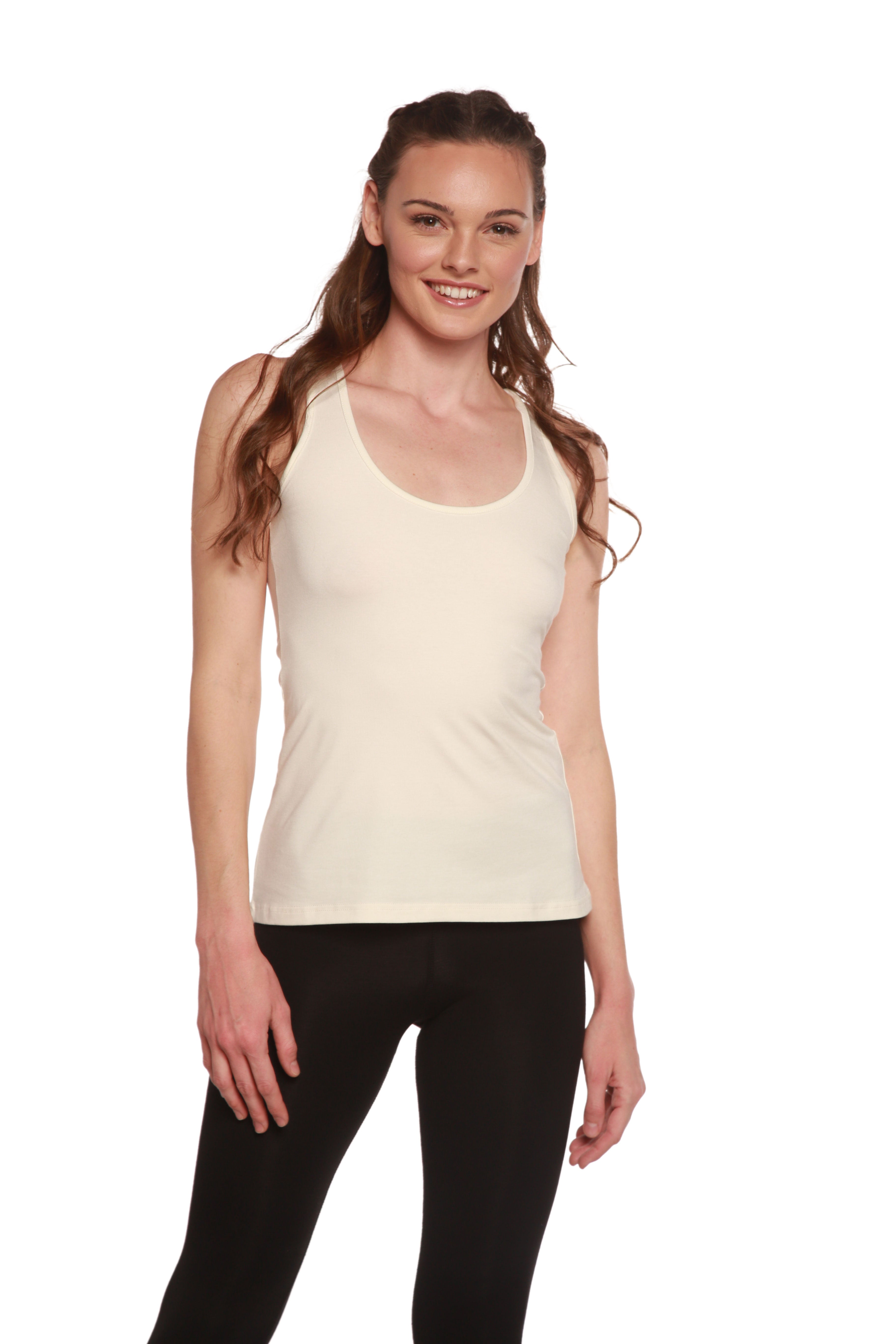 Spun Bamboo Clearance Women's Bamboo/Cotton Racer Back Tank Top — fabric or material detail