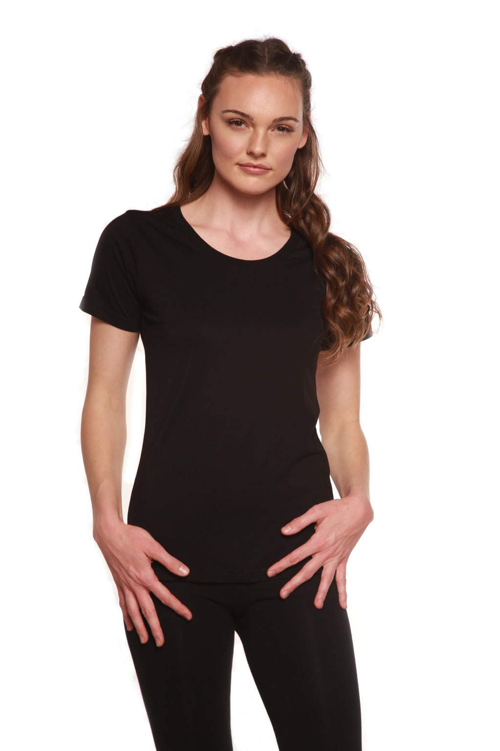 Spun Bamboo Women's Bamboo/Cotton Short Sleeve Scoop Neck T-Shirt — back view