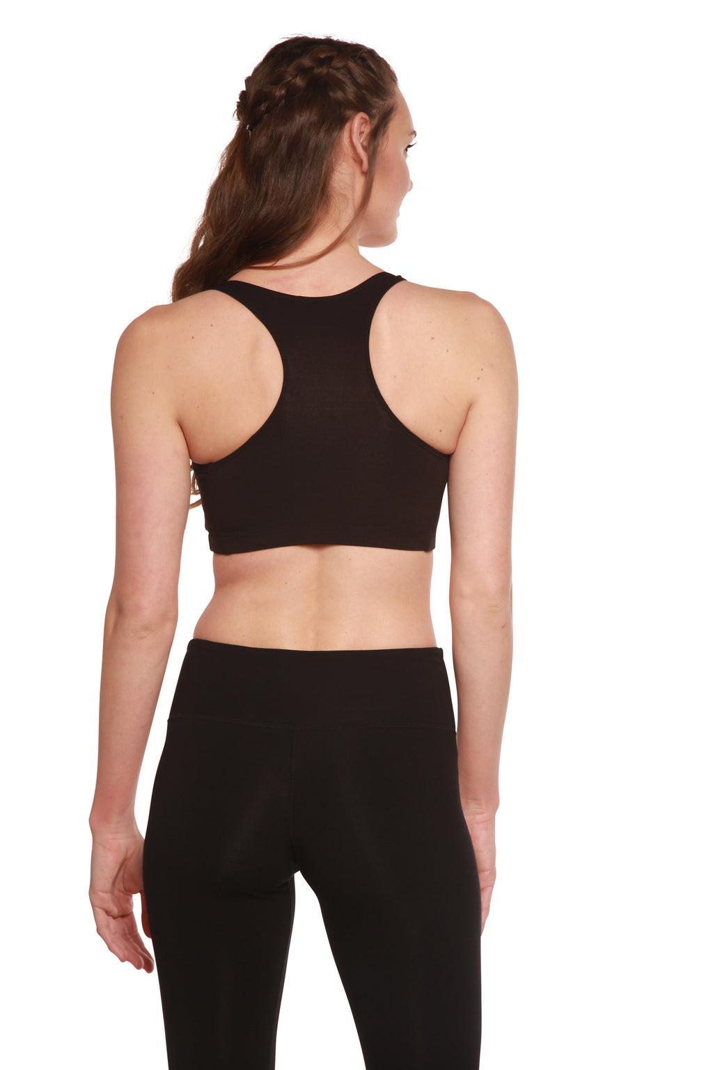 Spun Bamboo New Women's Bamboo Padded Sports Bra in Black — alternative angle