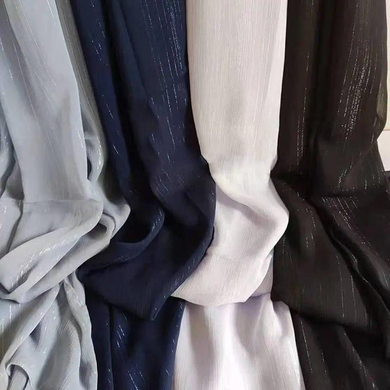 Mariam's Collection Women's hijab in Solid Color with Silver Silk Bronzing (MH022) — Mariam's Collection branding close-up