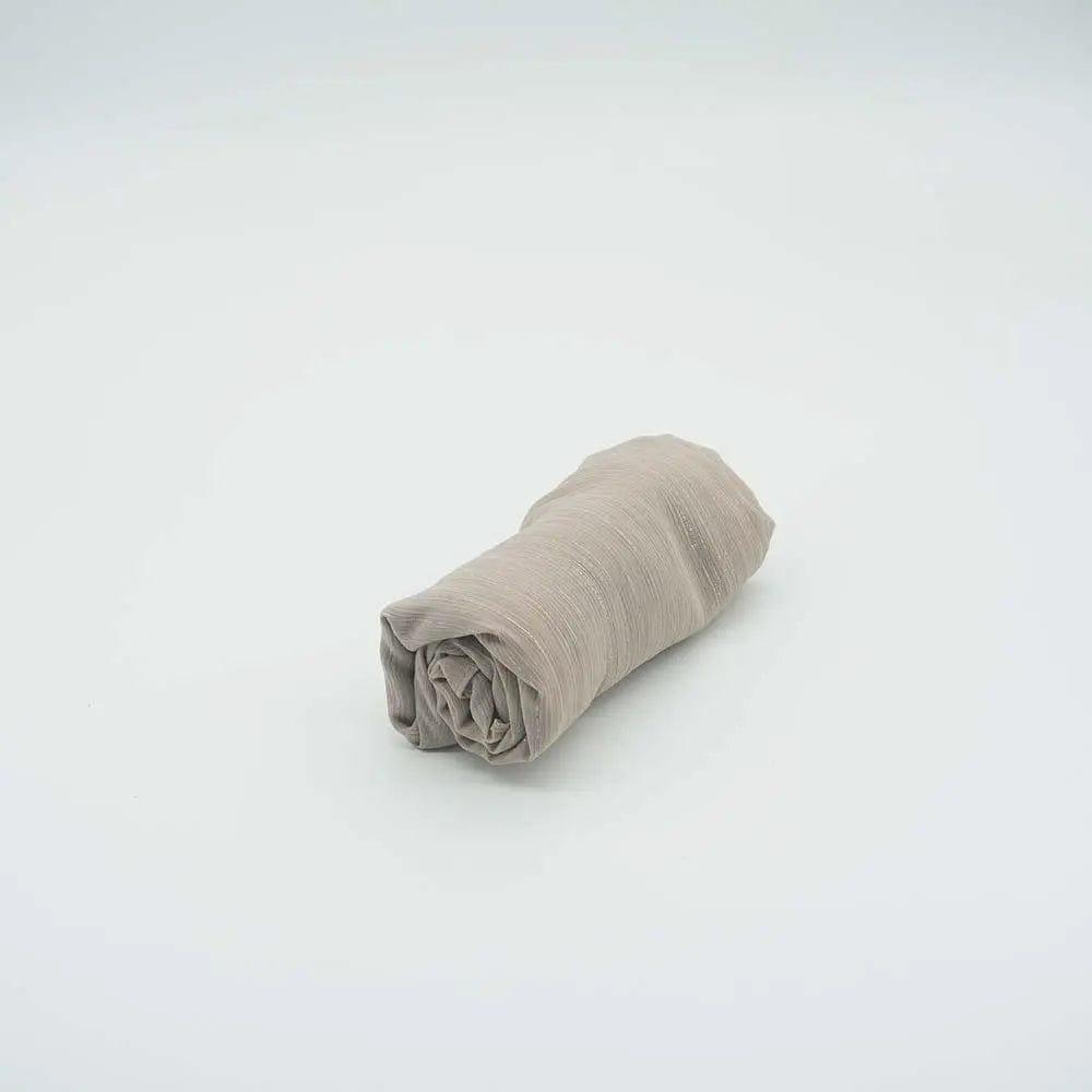 Mariam's Collection Women's hijab in Solid Color with Silver Silk Bronzing (MH022) — fabric or material detail