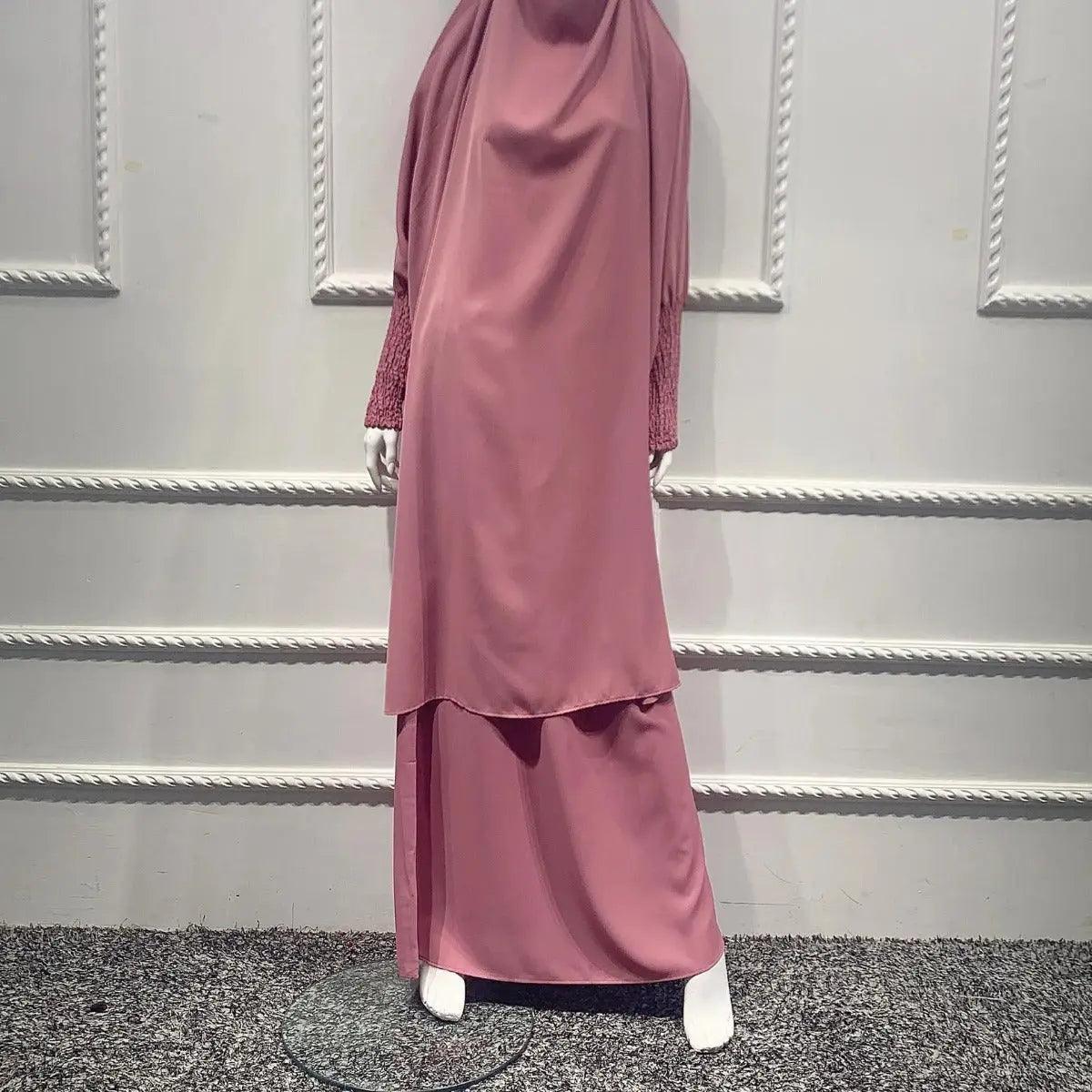 Mariam's Collection Mariam's Collection MJ004 Women's Nida Scrunchie Cuffs 2-Piece Jilbab — detail shot 7