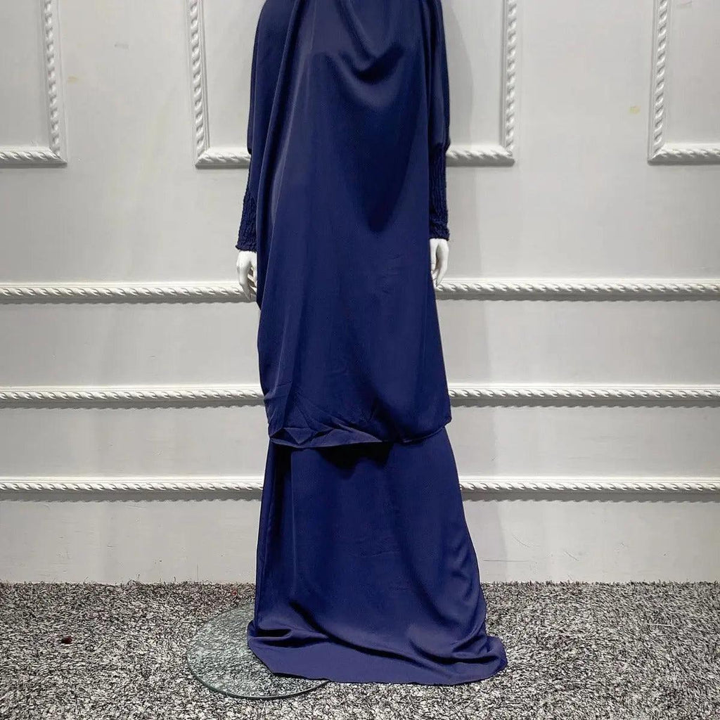 Mariam's Collection Mariam's Collection MJ004 Women's Nida Scrunchie Cuffs 2-Piece Jilbab — lifestyle worn / used context