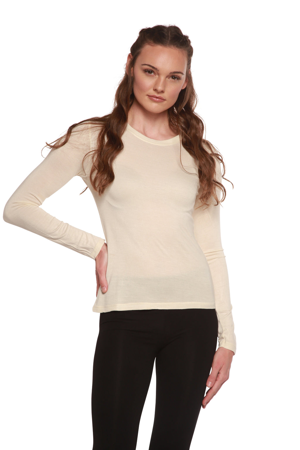 Clearance Women's Scoop Neck 100% Bamboo Viscose Long Sleeve Shirt — view 5
