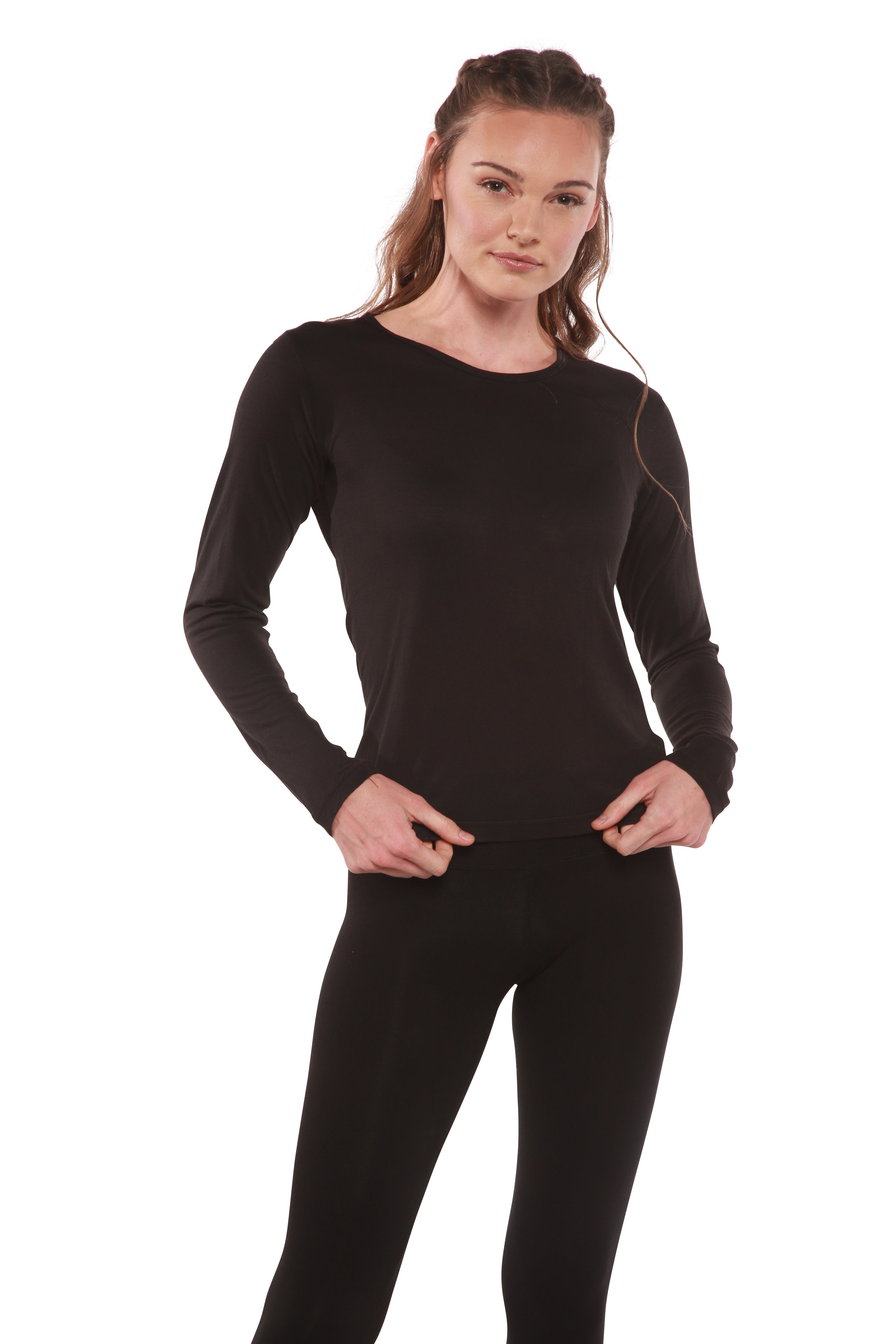 Clearance Women's Scoop Neck 100% Bamboo Viscose Long Sleeve Shirt — view 2
