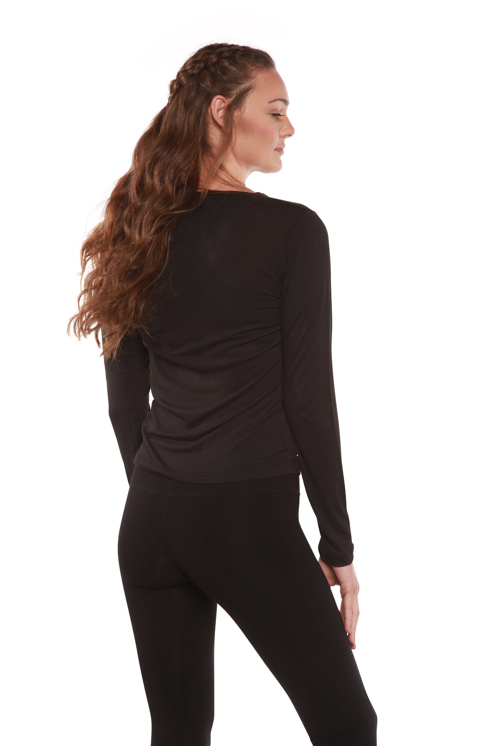 Clearance Women's Scoop Neck 100% Bamboo Viscose Long Sleeve Shirt — view 4