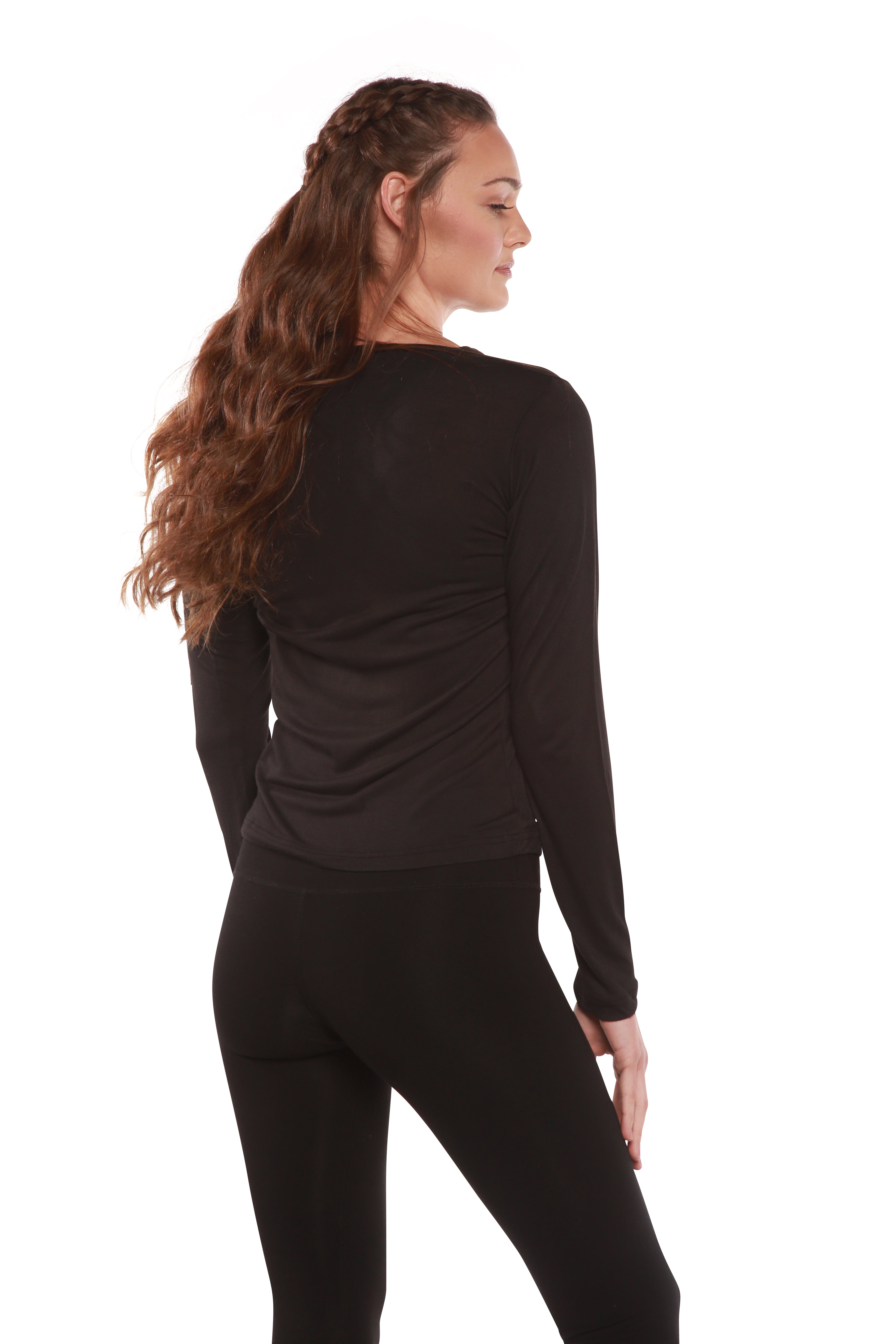 Clearance Women's Scoop Neck 100% Bamboo Viscose Long Sleeve Shirt — view 4