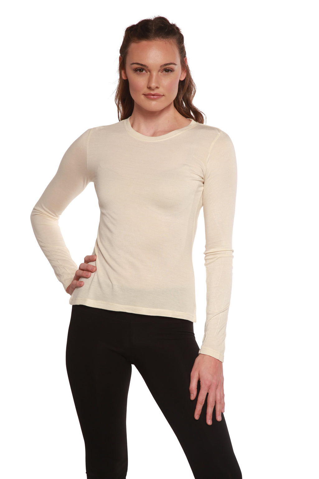 Clearance Women's Scoop Neck 100% Bamboo Viscose Long Sleeve Shirt — view 6