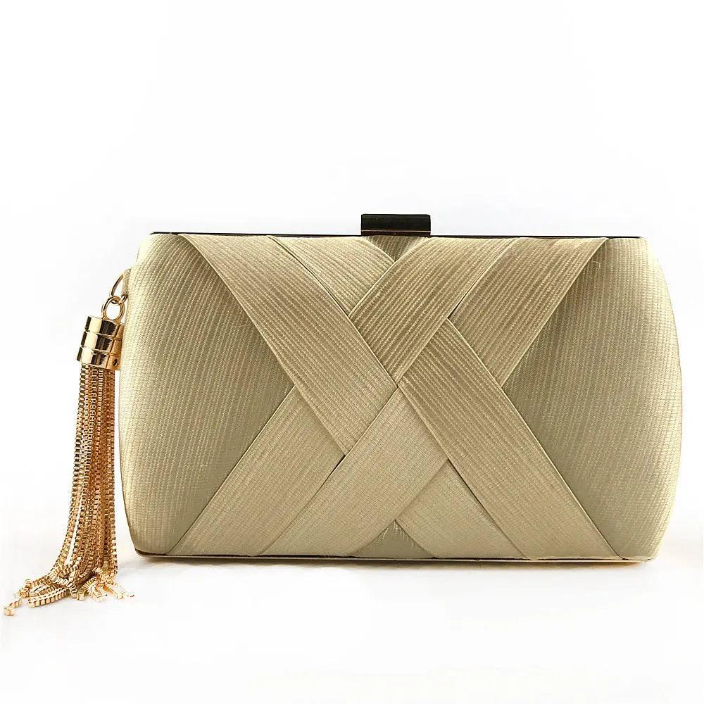 Mariam's Collection MAC032 Women's Silk Evening Bag with Elegant Tassel Pendant — main product shot