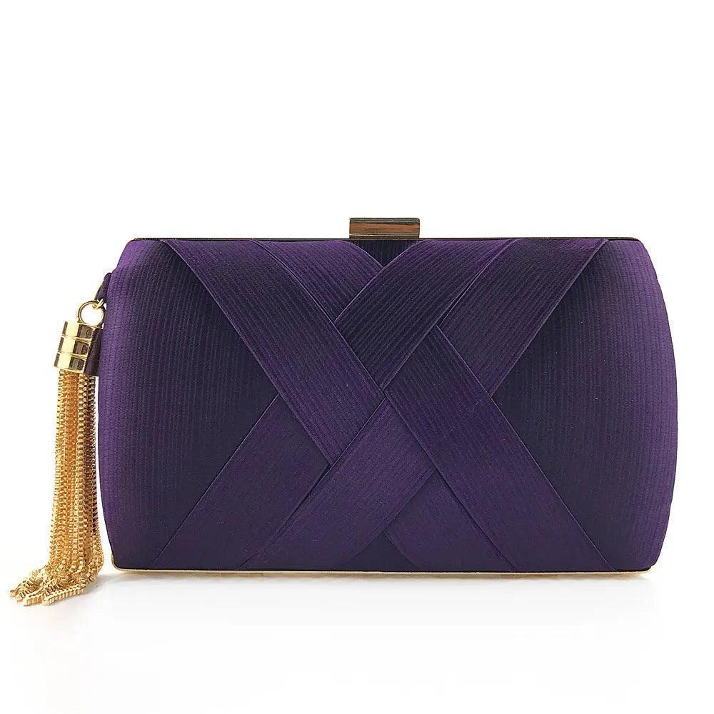 Mariam's Collection MAC032 Women's Silk Evening Bag with Elegant Tassel Pendant — detail shot 9