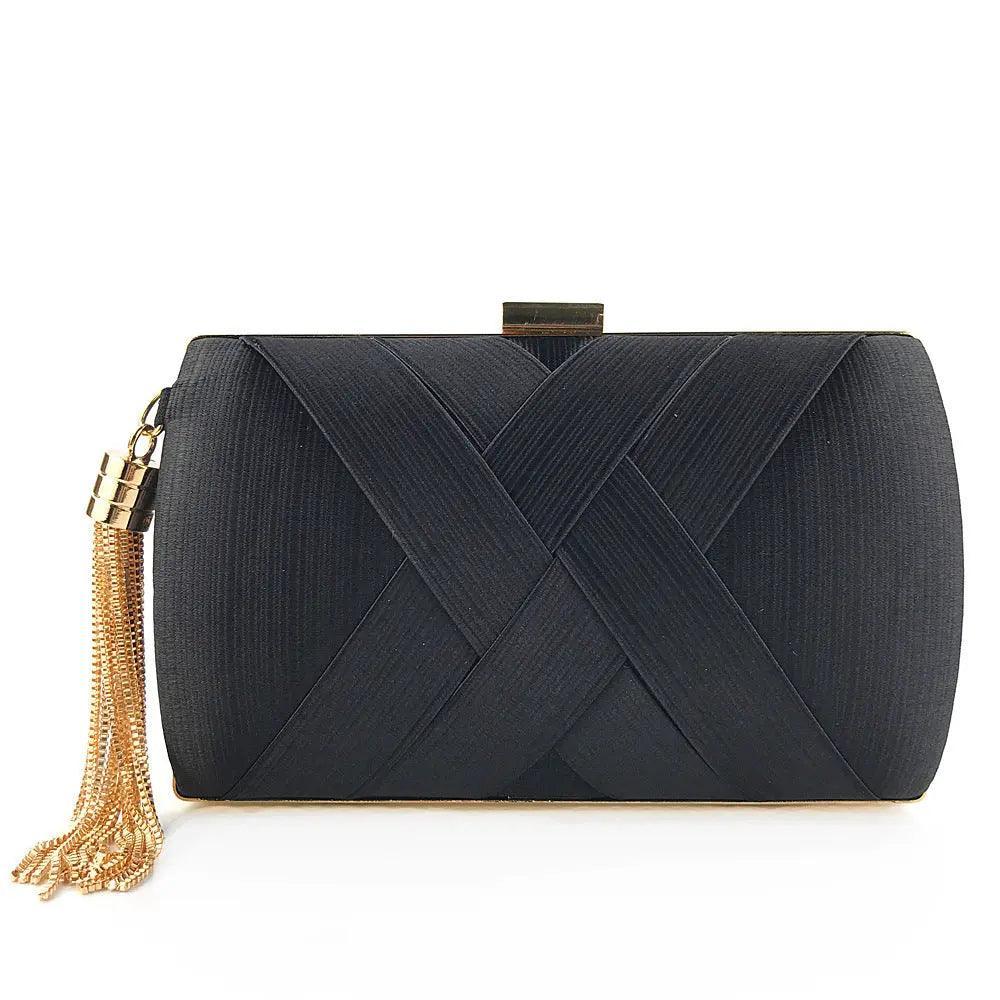 Mariam's Collection MAC032 Women's Silk Evening Bag with Elegant Tassel Pendant — detail shot 10
