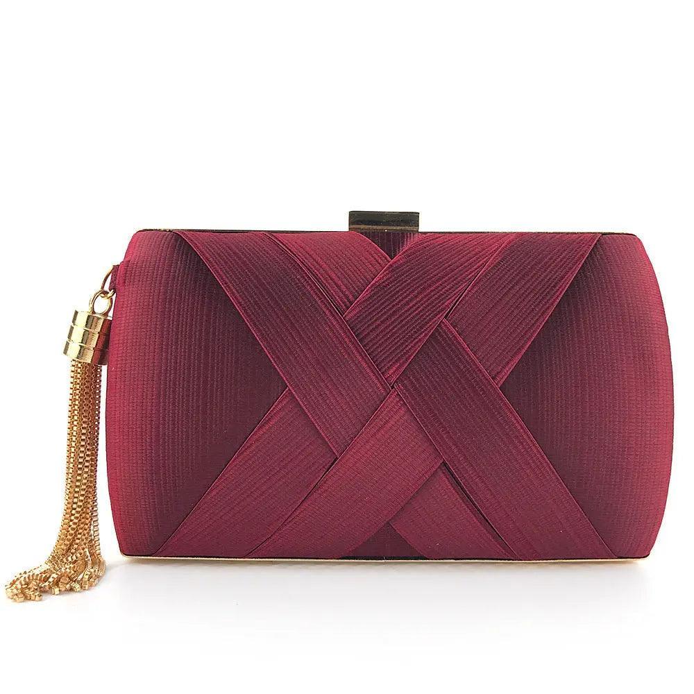 Mariam's Collection MAC032 Women's Silk Evening Bag with Elegant Tassel Pendant — detail shot 8