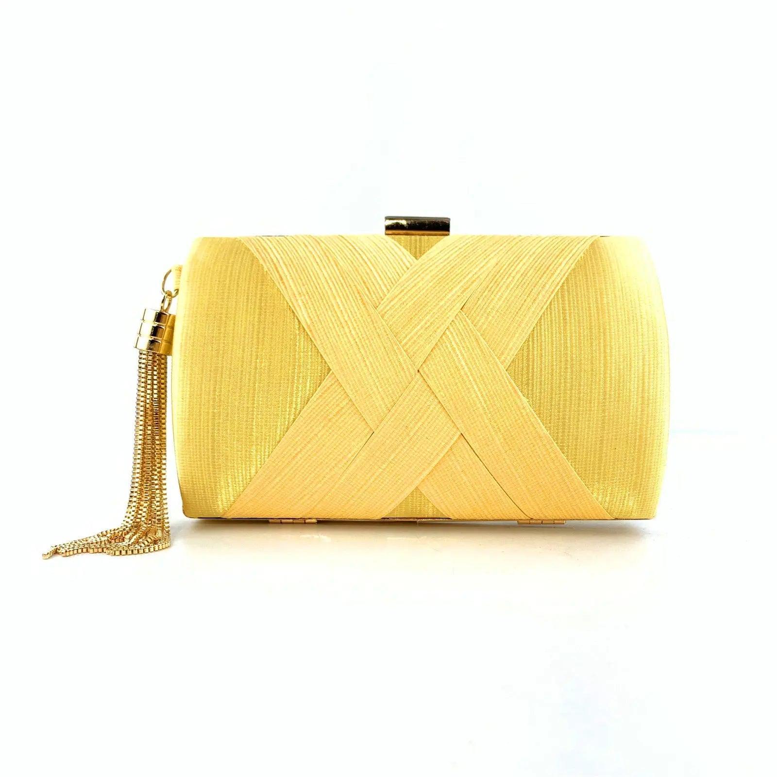 Mariam's Collection MAC032 Women's Silk Evening Bag with Elegant Tassel Pendant — detail shot 6