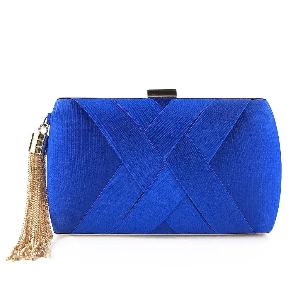 Mariam's Collection MAC032 Women's Silk Evening Bag with Elegant Tassel Pendant — lifestyle worn / used context