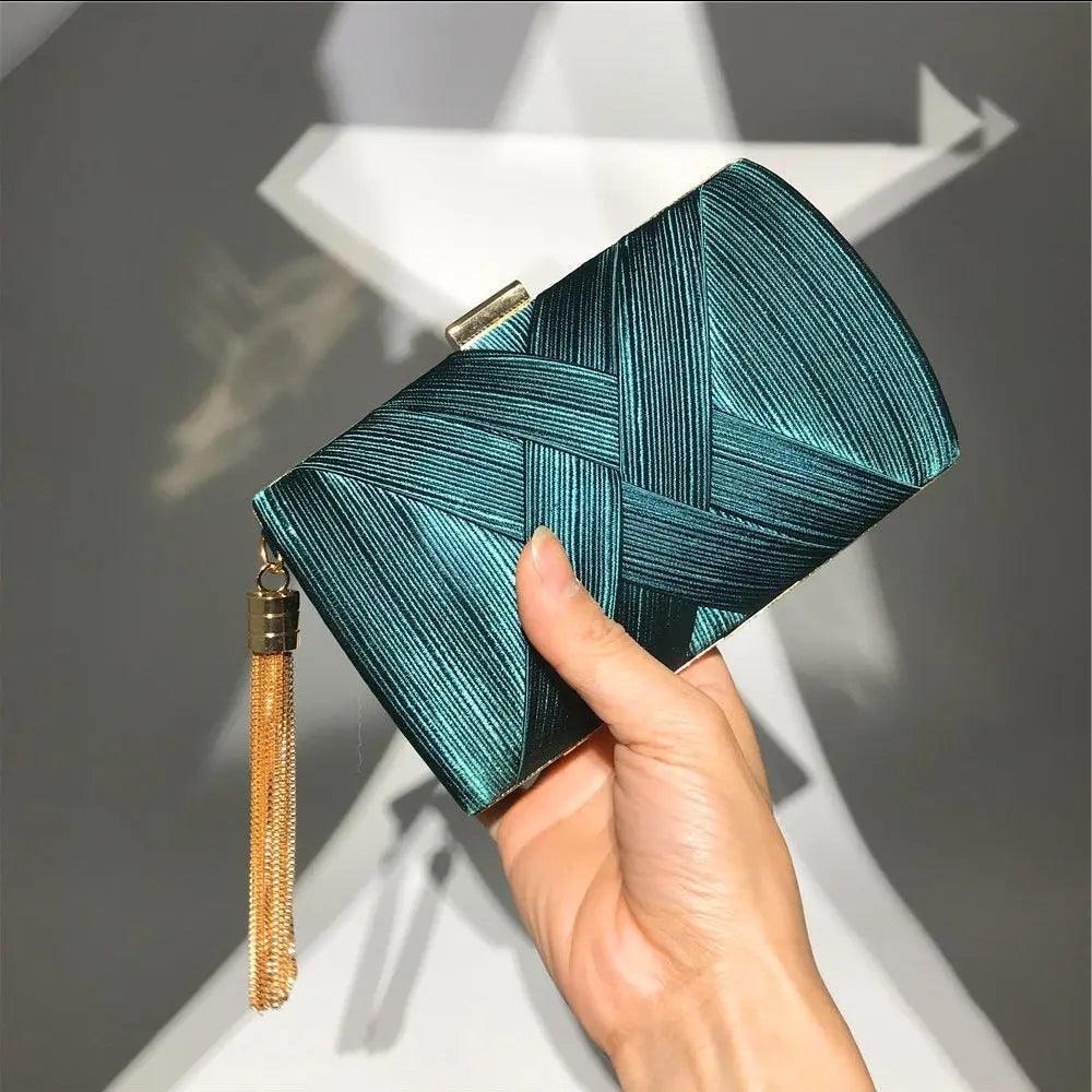 Mariam's Collection MAC032 Women's Silk Evening Bag with Elegant Tassel Pendant — product category context