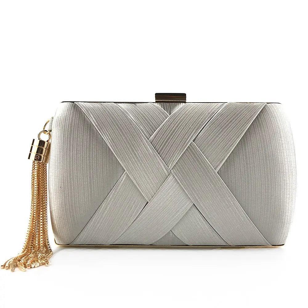 Mariam's Collection MAC032 Women's Silk Evening Bag with Elegant Tassel Pendant — main product shot