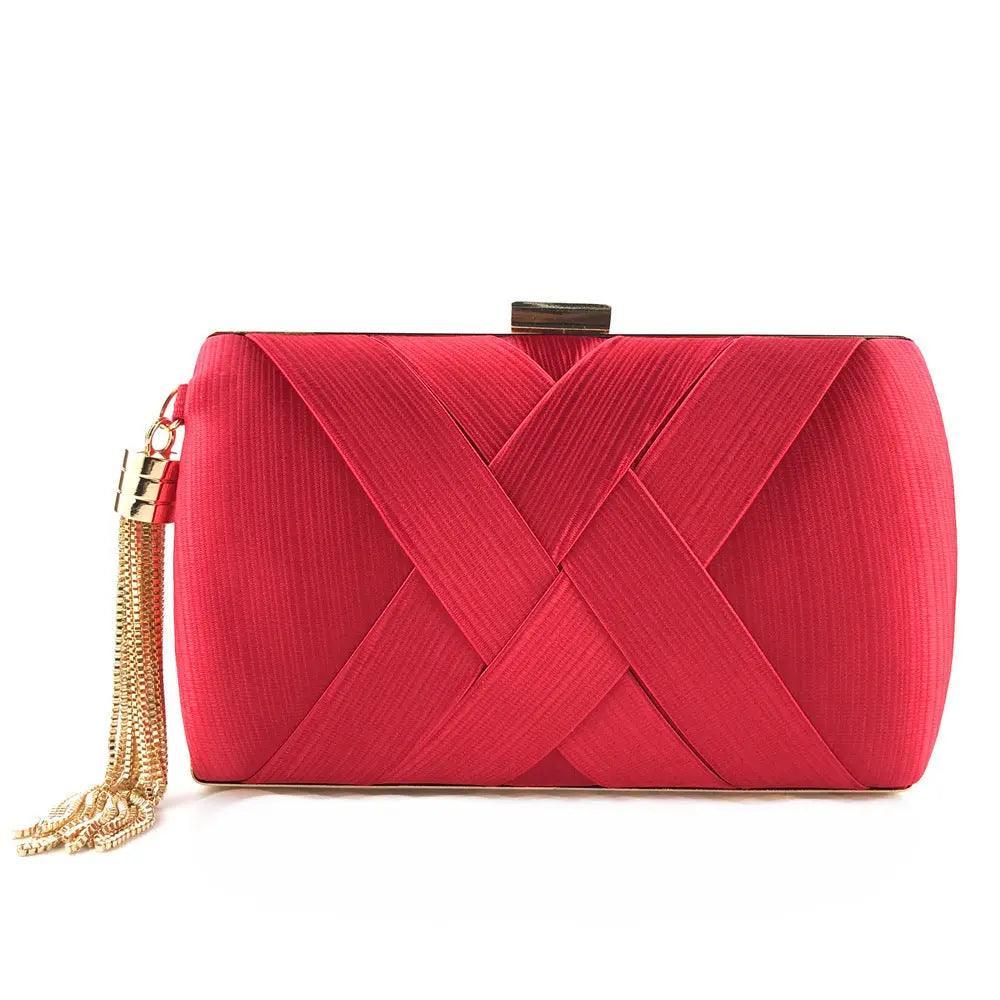 Mariam's Collection MAC032 Women's Silk Evening Bag with Elegant Tassel Pendant — detail shot 7