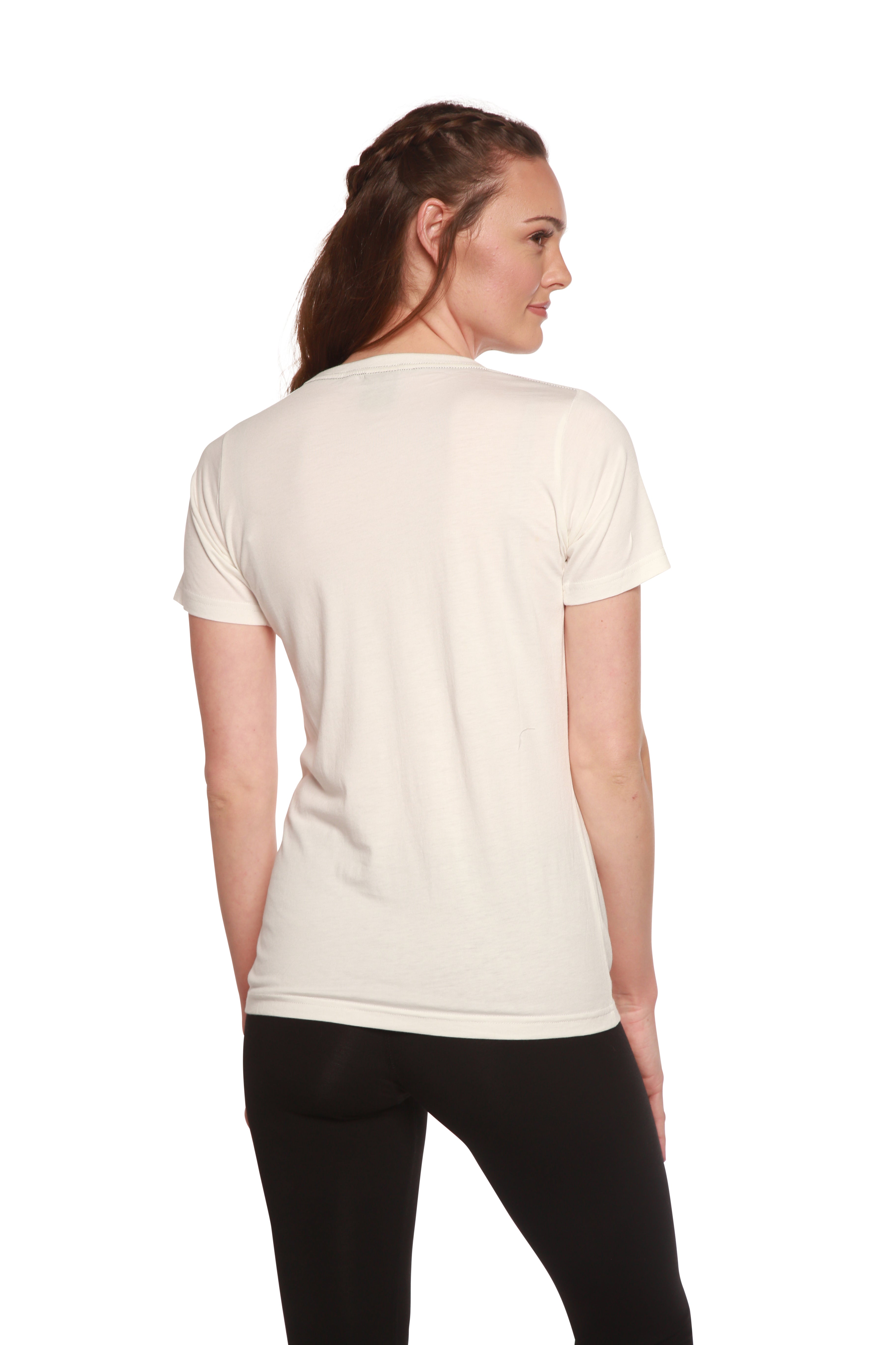Spun Bamboo Women's Spun Bamboo Logo Bamboo Viscose/Organic Cotton T-Shirt — detail close-up